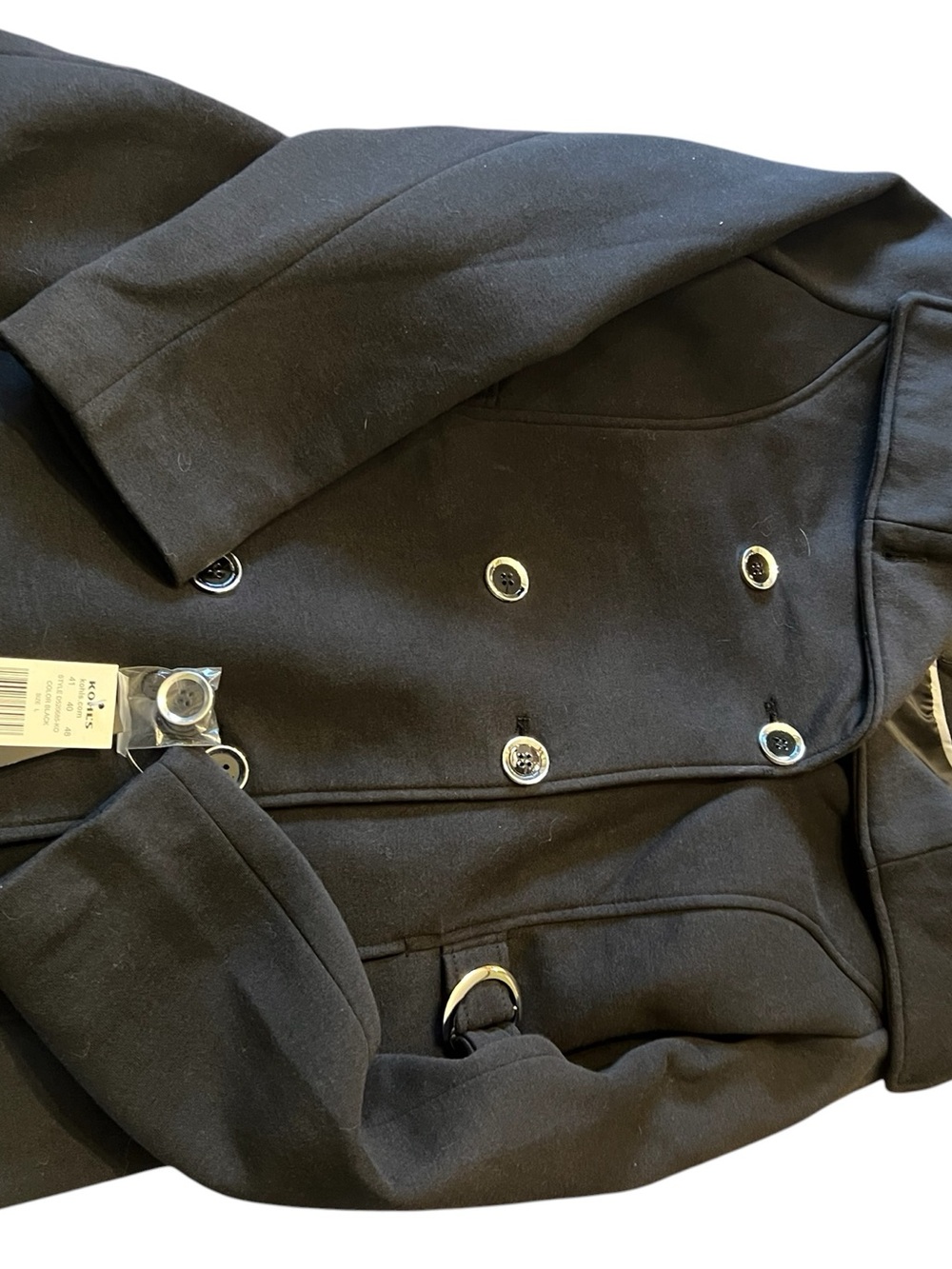 d.e.t.a.i.l.s INT. New women’s black coat in a size large. Scarf as well. - Picture 4 of 15